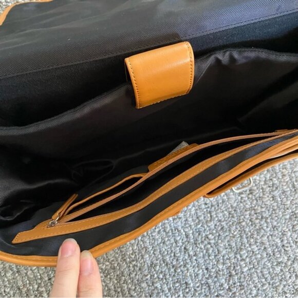 New BODHI laptop satchel messenger bag tan and brown - Picture 13 of 13